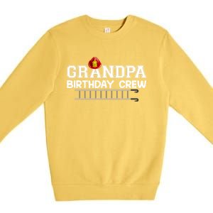 Grandpa Firefighter Birthday Crew Family Matching Fire Truck Gift Premium Crewneck Sweatshirt