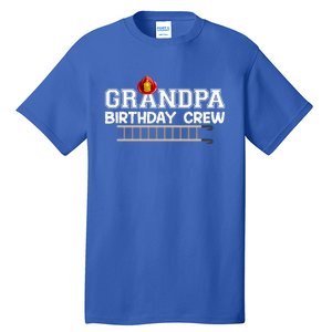 Grandpa Firefighter Birthday Crew Family Matching Fire Truck Gift Tall T-Shirt