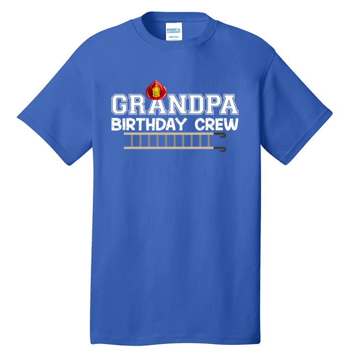 Grandpa Firefighter Birthday Crew Family Matching Fire Truck Gift Tall T-Shirt