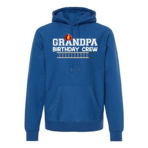 Grandpa Firefighter Birthday Crew Family Matching Fire Truck Gift Premium Hoodie