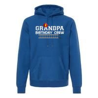 Grandpa Firefighter Birthday Crew Family Matching Fire Truck Gift Premium Hoodie