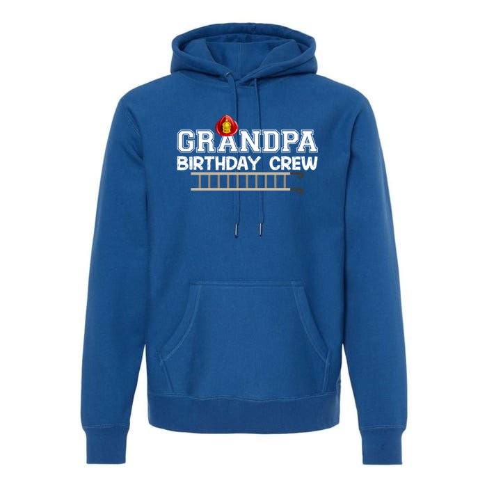 Grandpa Firefighter Birthday Crew Family Matching Fire Truck Gift Premium Hoodie