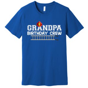 Grandpa Firefighter Birthday Crew Family Matching Fire Truck Gift Premium T-Shirt