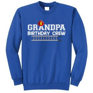 Grandpa Firefighter Birthday Crew Family Matching Fire Truck Gift Tall Sweatshirt