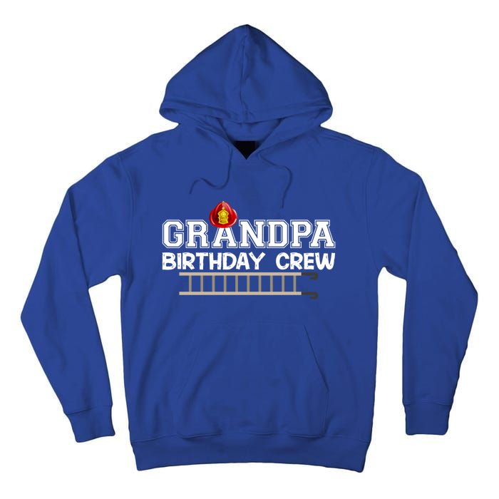 Grandpa Firefighter Birthday Crew Family Matching Fire Truck Gift Tall Hoodie