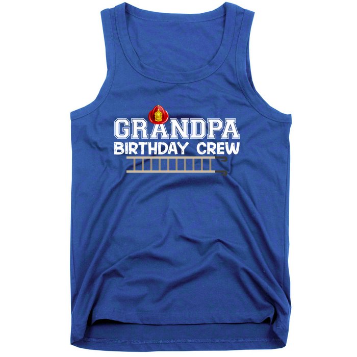 Grandpa Firefighter Birthday Crew Family Matching Fire Truck Gift Tank Top