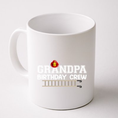 Grandpa Firefighter Birthday Crew Family Matching Fire Truck Gift Coffee Mug