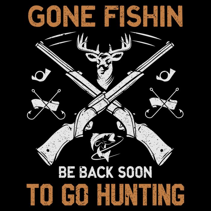 Gone Fishin Be Back Soon To Go Hunting Vintage Funny Gift Backpack