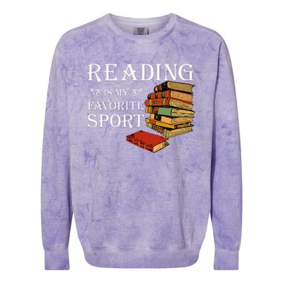 Gift For Book Lovers Reading Is My Favorite Sport Colorblast Crewneck Sweatshirt