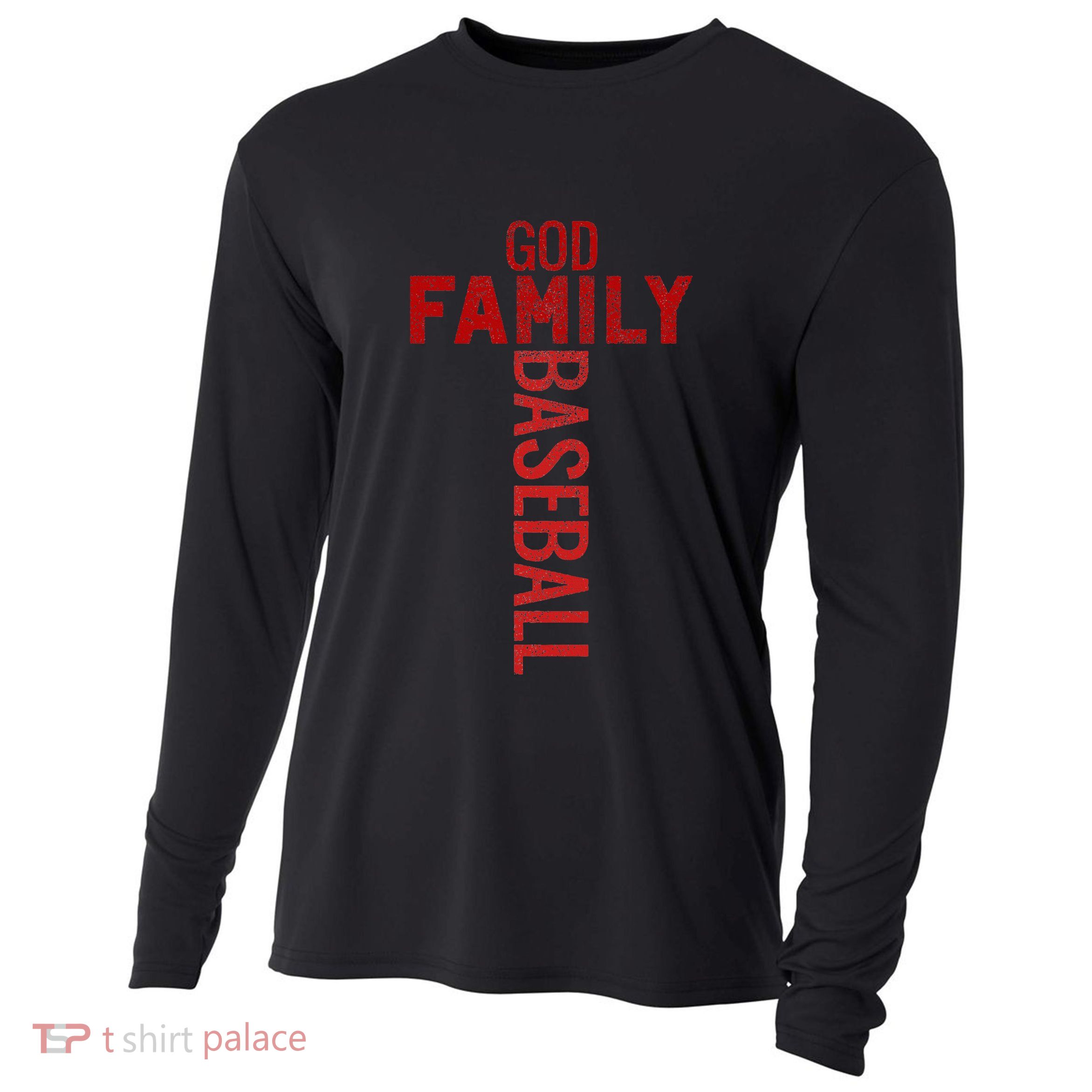 God Family Baseball Cooling Performance Long Sleeve Crew