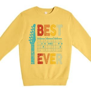 Guitarist Father Best Dad Ever D A D Chord Gifts Guitar Premium Crewneck Sweatshirt