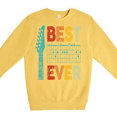 Guitarist Father Best Dad Ever D A D Chord Gifts Guitar Premium Crewneck Sweatshirt