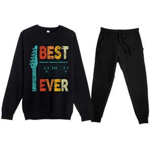 Guitarist Father Best Dad Ever D A D Chord Gifts Guitar Premium Crewneck Sweatsuit Set