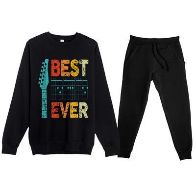 Guitarist Father Best Dad Ever D A D Chord Gifts Guitar Premium Crewneck Sweatsuit Set