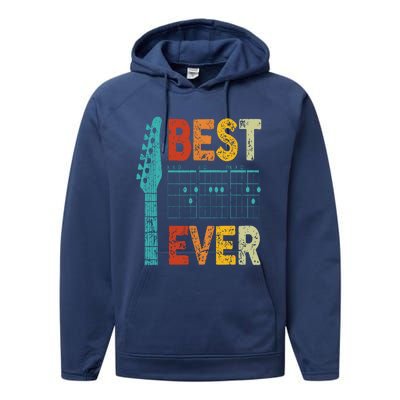 Guitarist Father Best Dad Ever D A D Chord Gifts Guitar Performance Fleece Hoodie