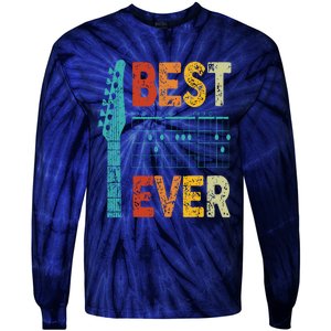 Guitarist Father Best Dad Ever D A D Chord Gifts Guitar Tie-Dye Long Sleeve Shirt