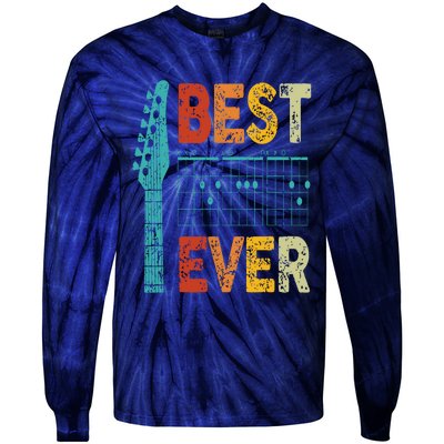 Guitarist Father Best Dad Ever D A D Chord Gifts Guitar Tie-Dye Long Sleeve Shirt