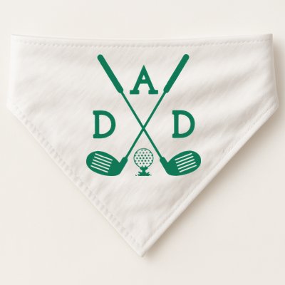 Golf First Birthday Dad Hole In One Golf Sport Matching USA-Made Doggie Bandana