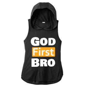 God First Bro Ladies PosiCharge Tri-Blend Wicking Draft Hoodie Tank