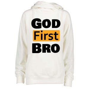 God First Bro Womens Funnel Neck Pullover Hood