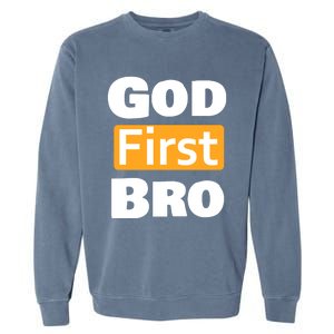 God First Bro Garment-Dyed Sweatshirt