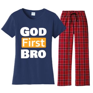 God First Bro Women's Flannel Pajama Set