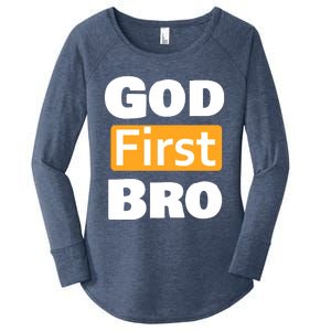 God First Bro Women's Perfect Tri Tunic Long Sleeve Shirt