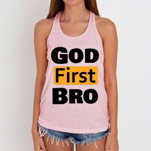 God First Bro Women's Knotted Racerback Tank