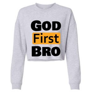 God First Bro Cropped Pullover Crew