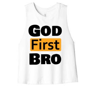 God First Bro Women's Racerback Cropped Tank