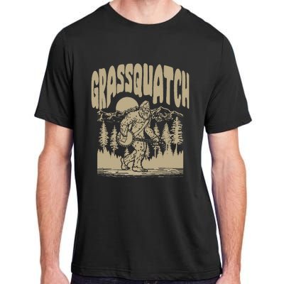 Grassquatch! Funny Bigfoot Banjo Bluegrass Sasquatch Outdoor Adult ChromaSoft Performance T-Shirt