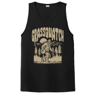 Grassquatch! Funny Bigfoot Banjo Bluegrass Sasquatch Outdoor PosiCharge Competitor Tank