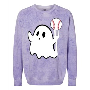 Ghost Forkball Baseball Pitch Fork Ball K Strikeout Colorblast Crewneck Sweatshirt