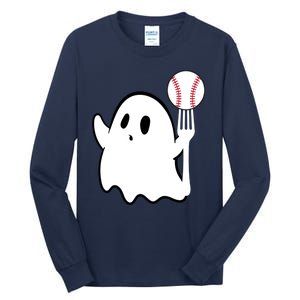 Ghost Forkball Baseball Pitch Fork Ball K Strikeout Tall Long Sleeve T-Shirt