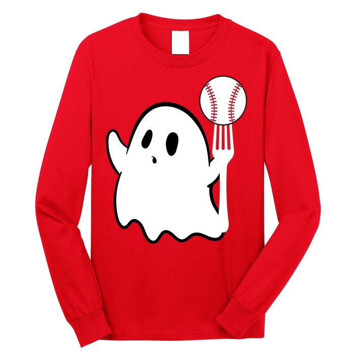 Ghost Forkball Baseball Pitch Fork Ball K Strikeout Long Sleeve Shirt