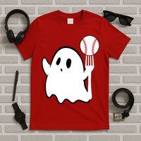 Ghost Forkball Baseball Pitch Fork Ball K Strikeout T-Shirt