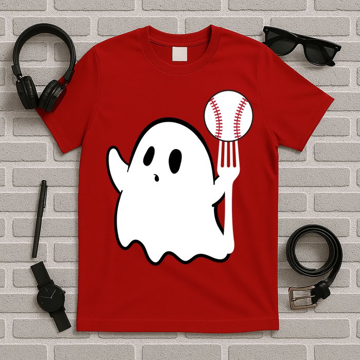Ghost Forkball Baseball Pitch Fork Ball K Strikeout T-Shirt