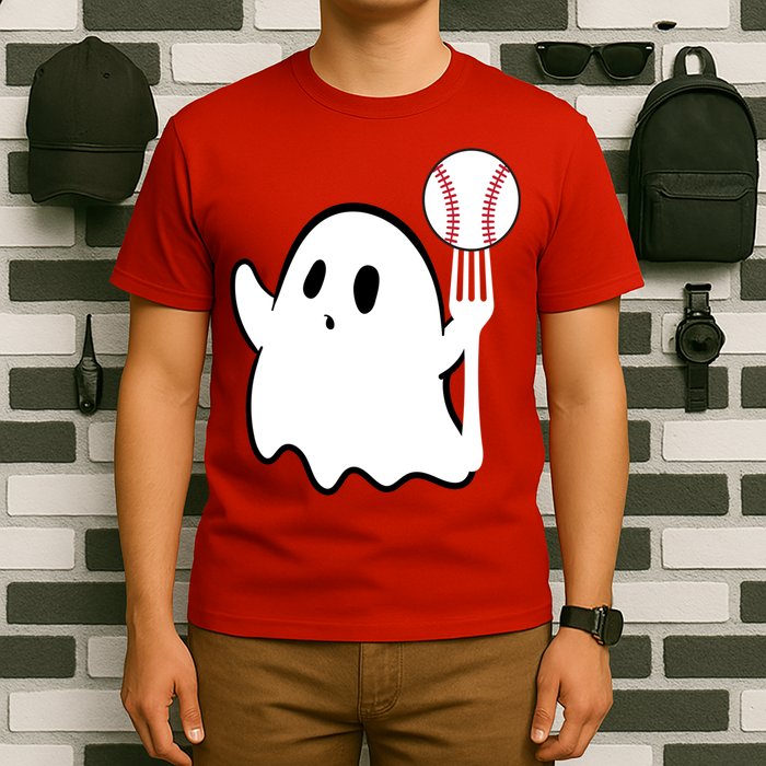 Ghost Forkball Baseball Pitch Fork Ball K Strikeout T-Shirt