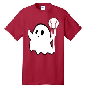 Ghost Forkball Baseball Pitch Fork Ball K Strikeout Tall T-Shirt