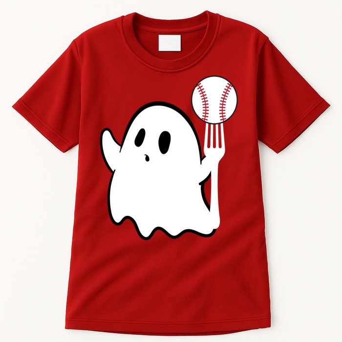 Ghost Forkball Baseball Pitch Fork Ball K Strikeout Tall T-Shirt
