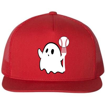 Ghost Forkball Baseball Pitch Fork Ball K Strikeout Flat Bill Trucker Hat