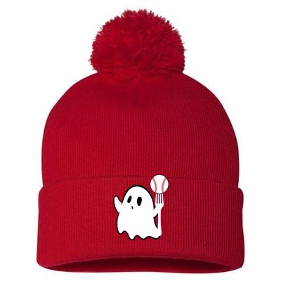 Ghost Forkball Baseball Pitch Fork Ball K Strikeout Pom Pom 12in Knit Beanie