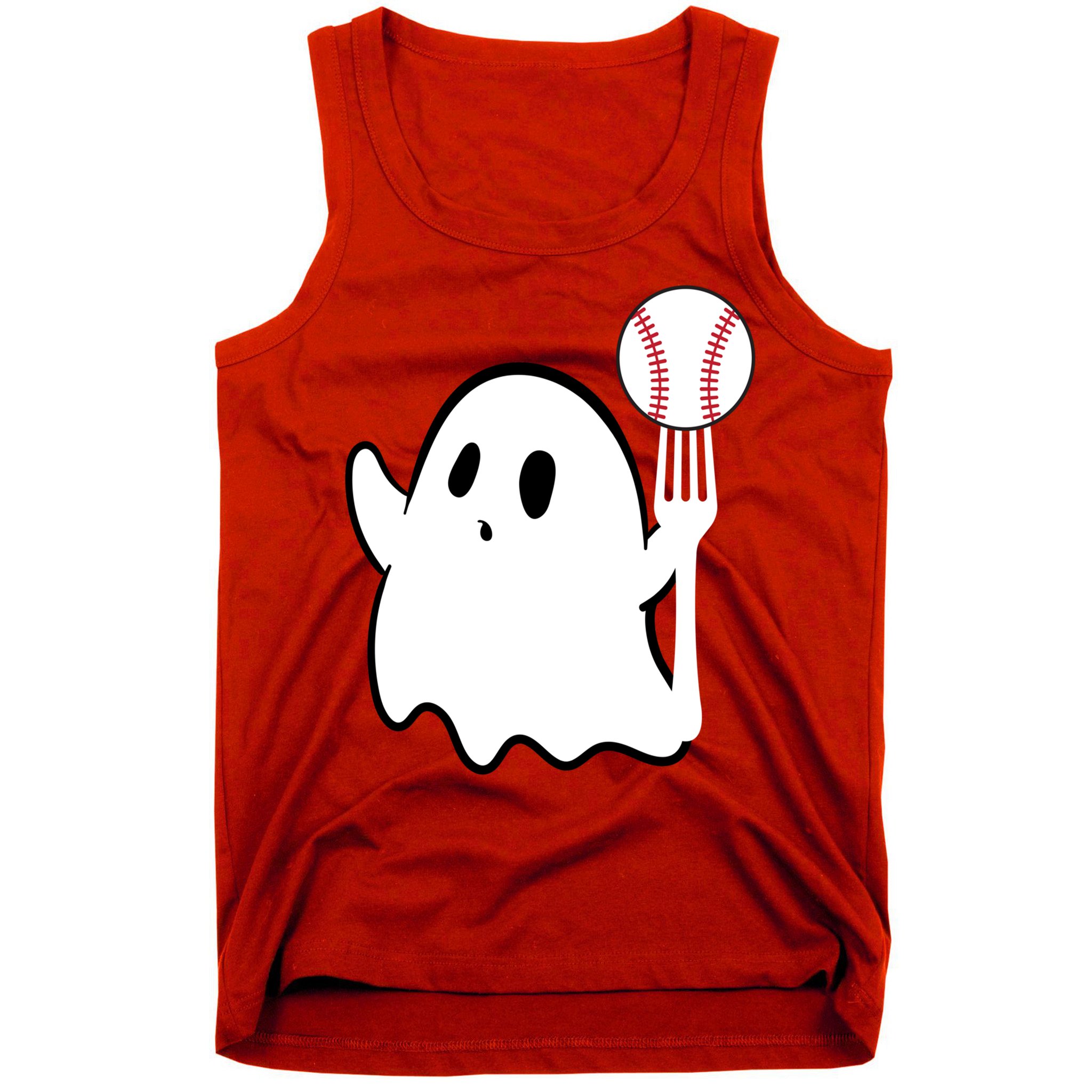 Ghost Forkball Baseball Pitch Fork Ball K Strikeout Tank Top