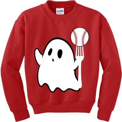 Ghost Forkball Baseball Pitch Fork Ball K Strikeout Kids Sweatshirt