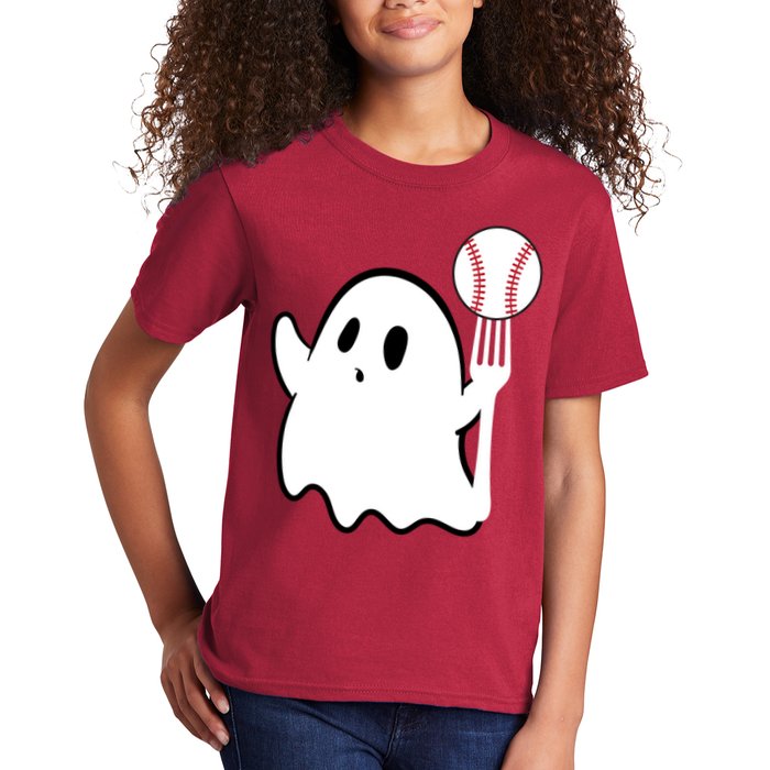 Ghost Forkball Baseball Pitch Fork Ball K Strikeout Kids T-Shirt