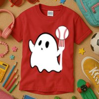 Ghost Forkball Baseball Pitch Fork Ball K Strikeout Kids T-Shirt