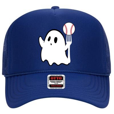 Ghost Forkball Baseball Pitch Fork Ball K Strikeout High Crown Mesh Back Trucker Hat