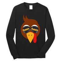 Gobble Funny Cute Turkey Face Cute Turkey Family Thanksgiving Thanksgivings Long Sleeve Shirt