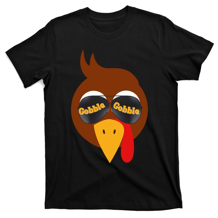 Gobble Funny Cute Turkey Face Cute Turkey Family Thanksgiving Thanksgivings T-Shirt