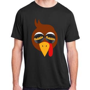 Gobble Funny Cute Turkey Face Cute Turkey Family Thanksgiving Thanksgivings Adult ChromaSoft Performance T-Shirt